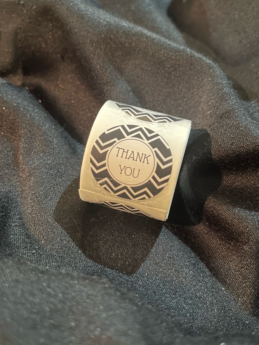 200 Thank You Decorative Sticker Roll - Black and White Labels